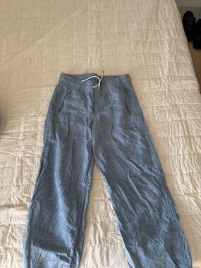 NWOT Athleta Blue Linen Pants Size 16